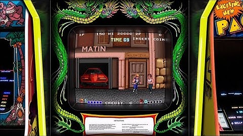 Double Dragon, realistic arcade bezel with the Mega Bezel Reflective Shader