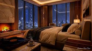 🎶 Soft Rain Skyline Jazz Ambience | Elegant Apartment Mood for Better Sleep #jazz #music #chill
