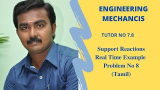 Details Engineering Mechanics: Support Reactions-Real Time Example-Problem No:7(Tamil)Tutor 7.8 News