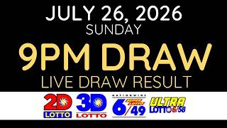 [LIVE] PCSO Lotto Result Today 9pm July 26 2026 - Ez2 Result and Swertres Result