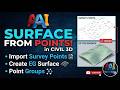 Create Surface from Point File in Civil 3D |Civil 3D Ground Surface from Point Data#civil3d #bangla