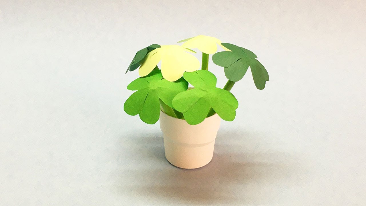 3D Paper Shamrock / Clover | How to Make Flower Bouquet | St. Patrick's Day Crafts
