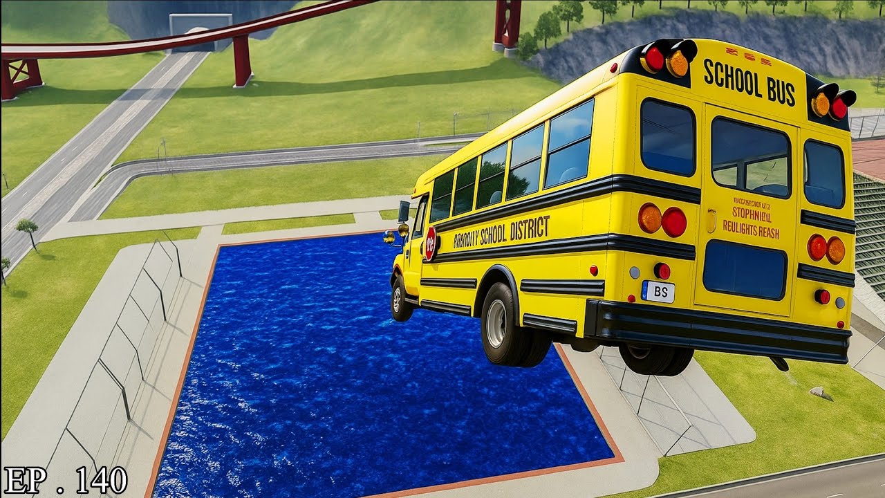 High Speed Cars Jumping in Pools 😱- BeamNG Drive #140