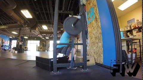 Dynamic Effort Front Squats to Box w Bands