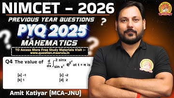 NIMCET | PREVIOUS YEAR QUESTION | Q 4 | MATHEMATICS | The value of.... ? #nimcet #question