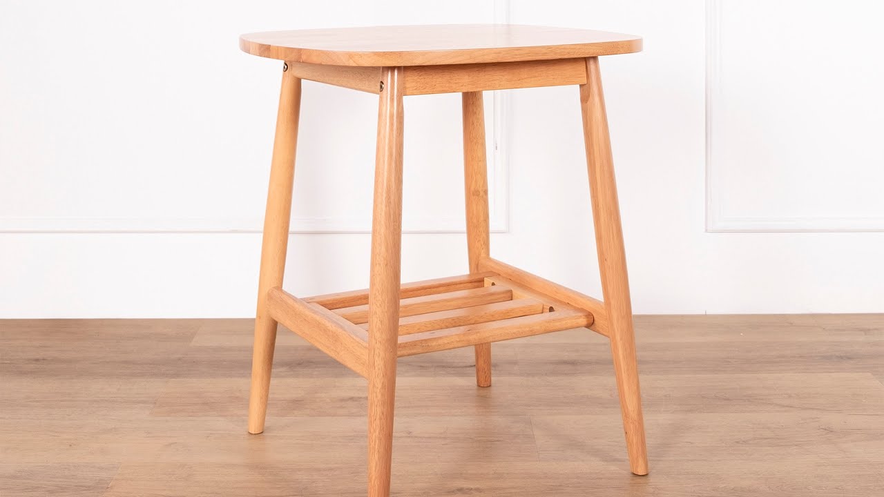 EMILKA (55H55cm Rubberwood) Side Table YouTube