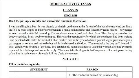 Class 9 Model activity task English know how to solve 2021 wbbse