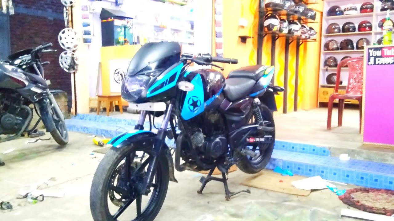 pulsar 180 modify BLUE VINYL WRAPPING 2019 YouTube