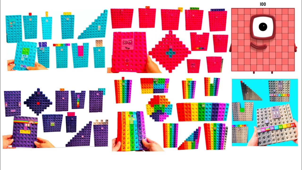 Let's Build Numberblocks making numberblock 50-100 rainbow cubes