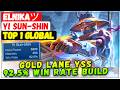 Gold Lane YSS 92.5% Win Rate Build [ Top Global Yi Sun-shin ] ELN1KAツ - Mobile Legends Emblem Build