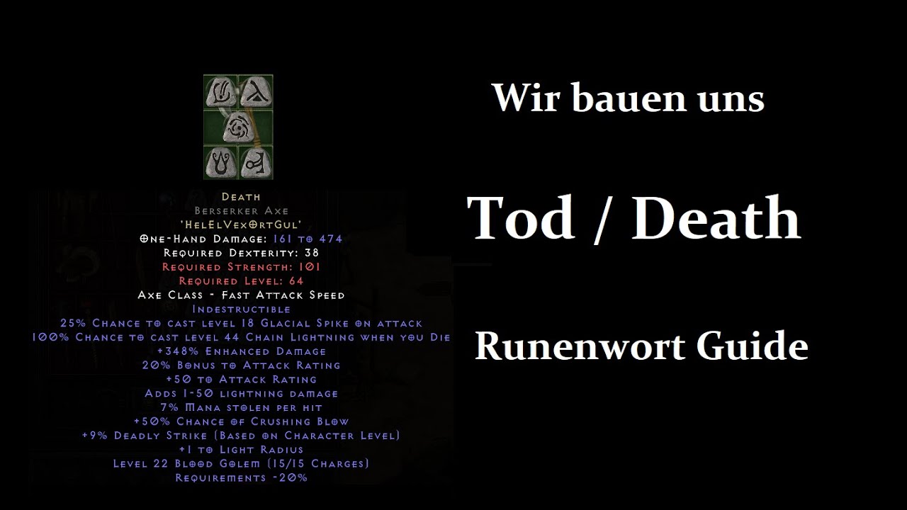 D2:R - Wir bauen uns Tod / Death - Runenwort Guide - YouTube