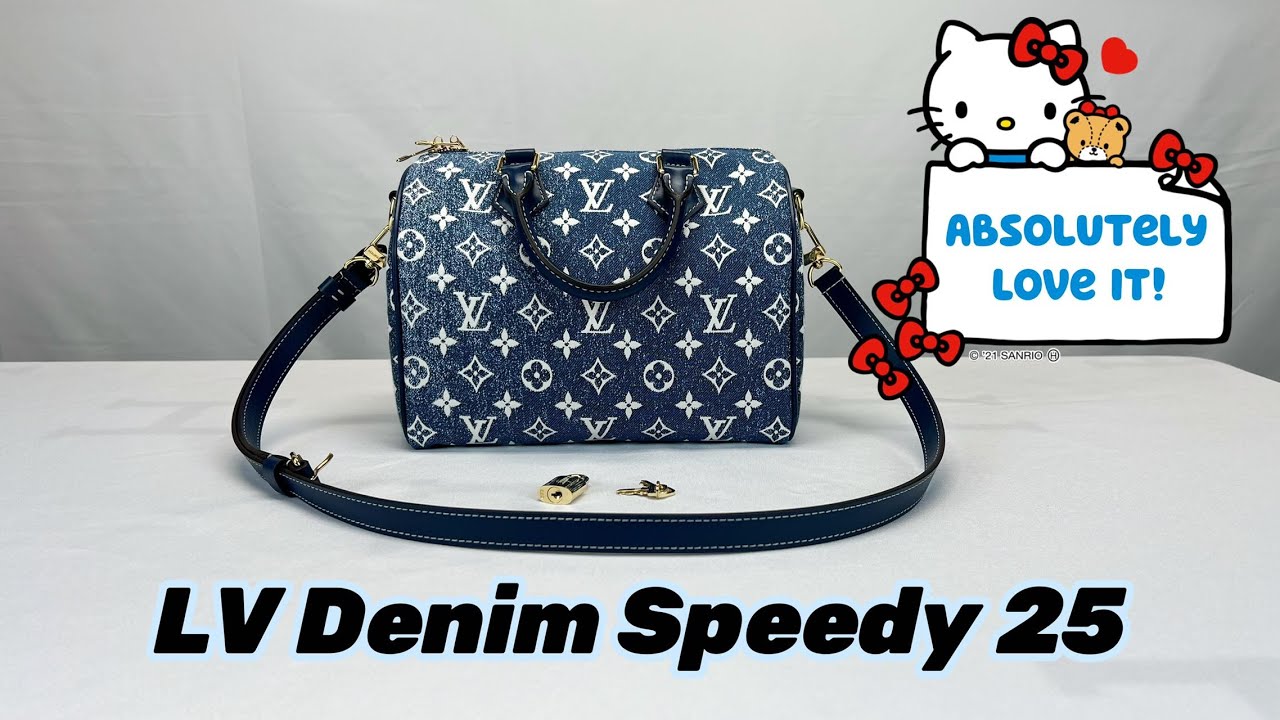Louis Vuitton Speedy Bandouliere Bag Monogram Jacquard Denim 25 Blue