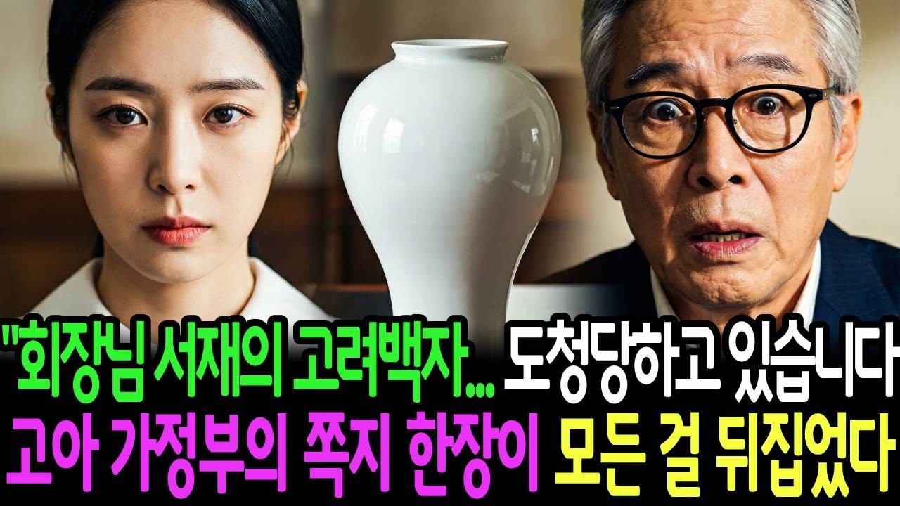 “회장님, 서재의 고려백자… 도청되고 있습니다.” 고아 소녀 가정부의 쪽지 한 장이 모든 걸 뒤집었다 |시니어사연|감동사연|오디오북|