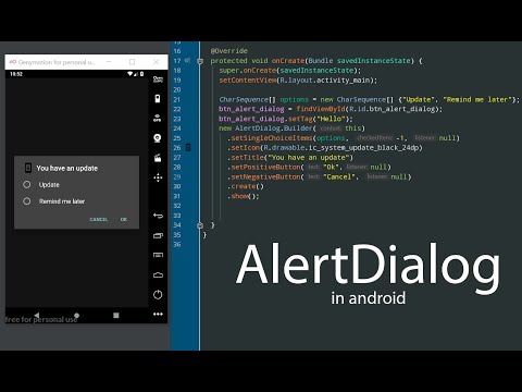 create a AlertDialog