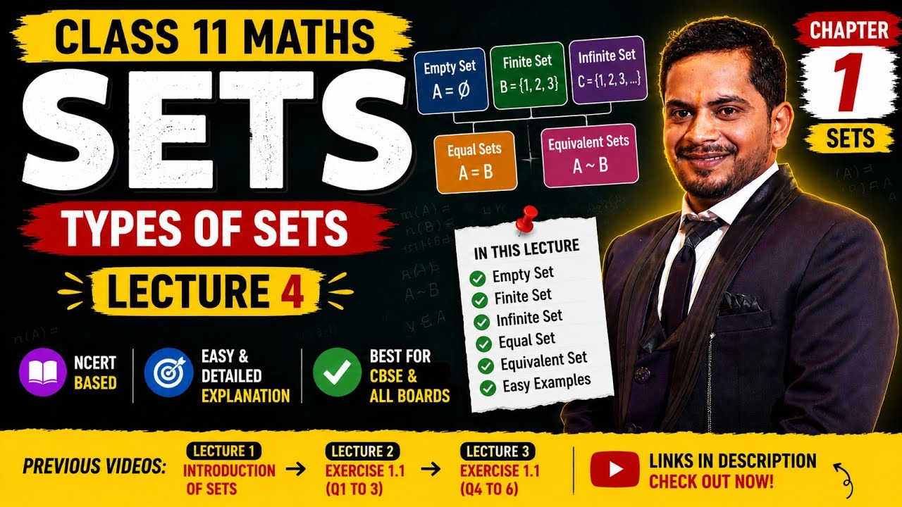 Class 11 Maths Chapter 1 Sets | Types of Sets | Lecture 4 | CBSE & All ...