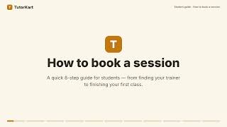 TutorKart Student Booking Flow