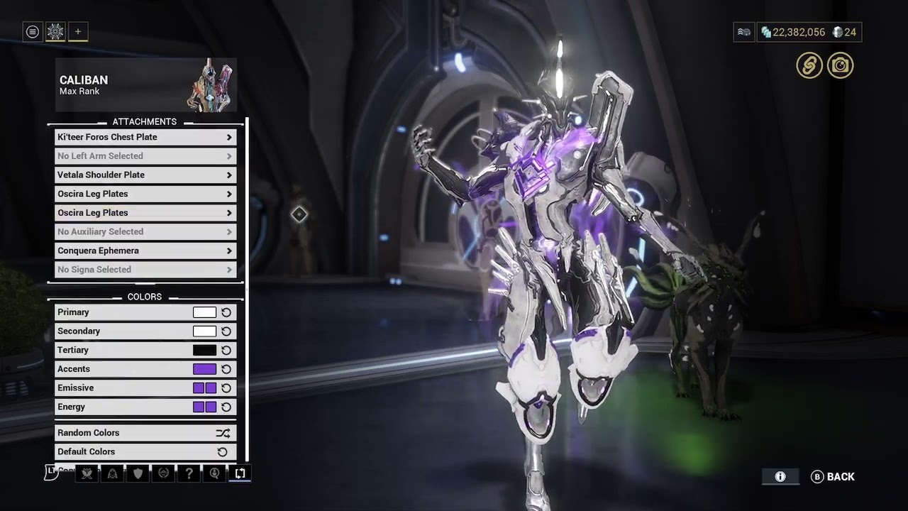warframe CALIBAN 1st skin fashionframe with details