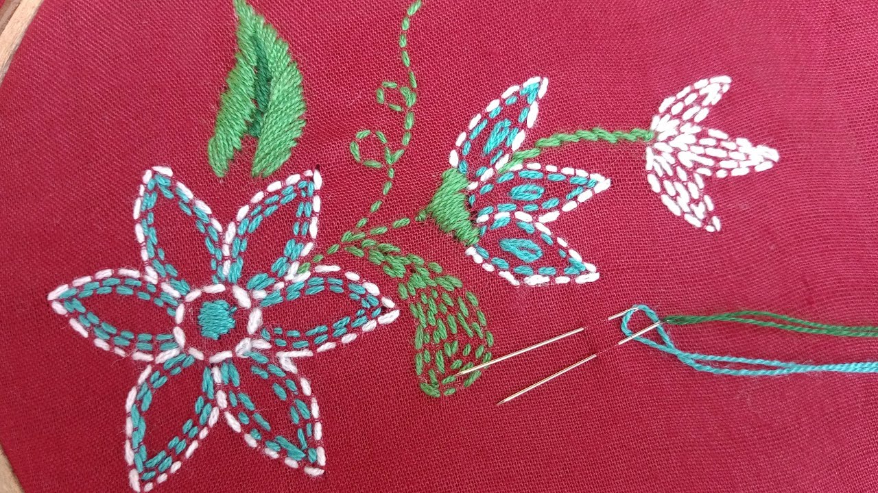 নকশী কাঁথা সেলাই!! Nakshi Katha/Hand embroidery Nakshi Katha stitch by