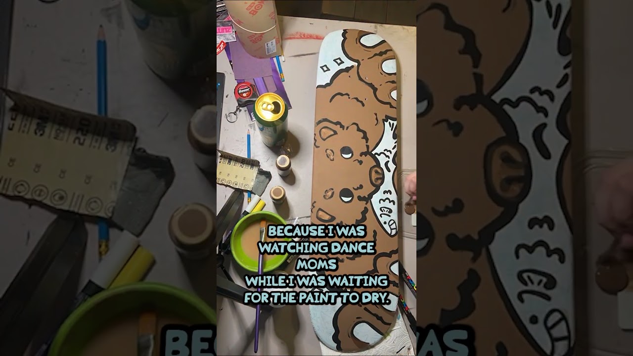 Designing a Skateboard Deck || Part 4 #skate #skatelife #skateboarding #design #paint #painting