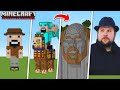 NOTCH STATUE HOUSE BUILD CHALLENGE - NOOB vs PRO vs HACKER vs GOD / Minecraft