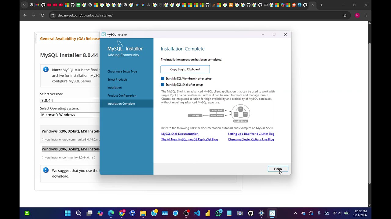 Download and install MySQL in 2026 in Windows 11 Short video