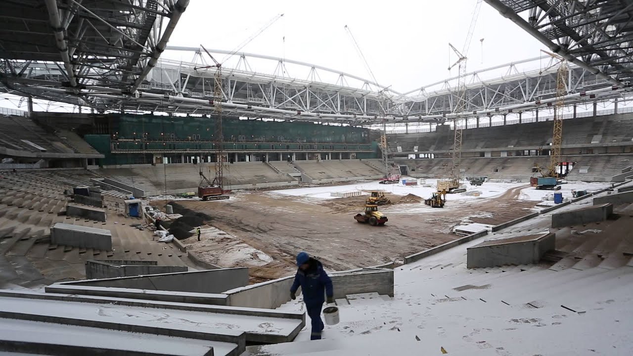 Съемка стадиона «Открытие Арена». 13 января 2014 года - YouTube