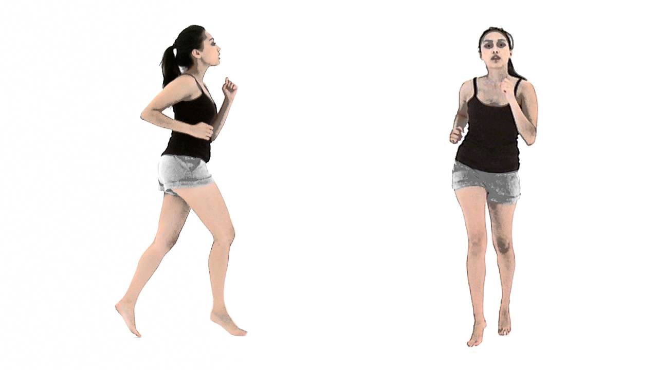 Jog: young adult female: half speed - Animation Reference Body Mechanics -  YouTube