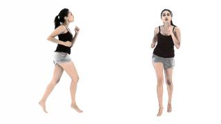 Jog Young Adult Female Half Speed - Animation Reference Body Mechanics