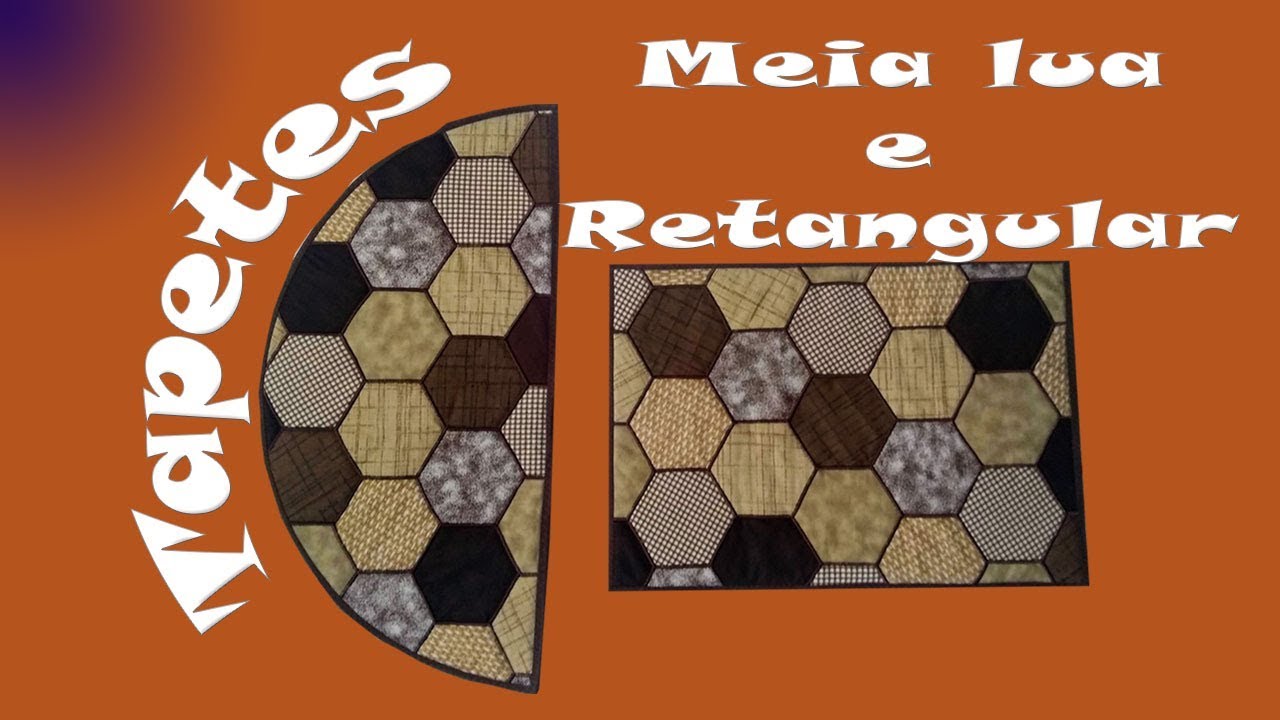 Como fazer Tapete de tecido   Patchaplique  de hexágono