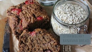 THE BEST STRAWBERRY VEGAN BANANA BREAD| MOIST, GLUTEN FREE & OIL FREE
