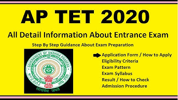 AP TET 2020 - Andhra Pradesh TET, Notification, Dates, Application, Eligibility, Admit Card