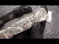 Chuck Gedraitis Custom Large Auto Dagger Vegas Forge Herringbone SS Damascus Engraved By Jody Muller