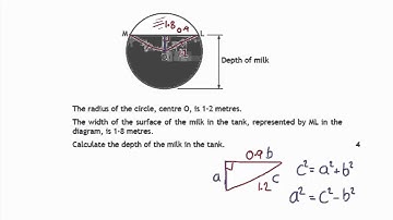 N5 2015 Paper 2 Q12: Pythagoras, Angles in a circle