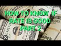 IS THE RATE RIGHT? PART 2