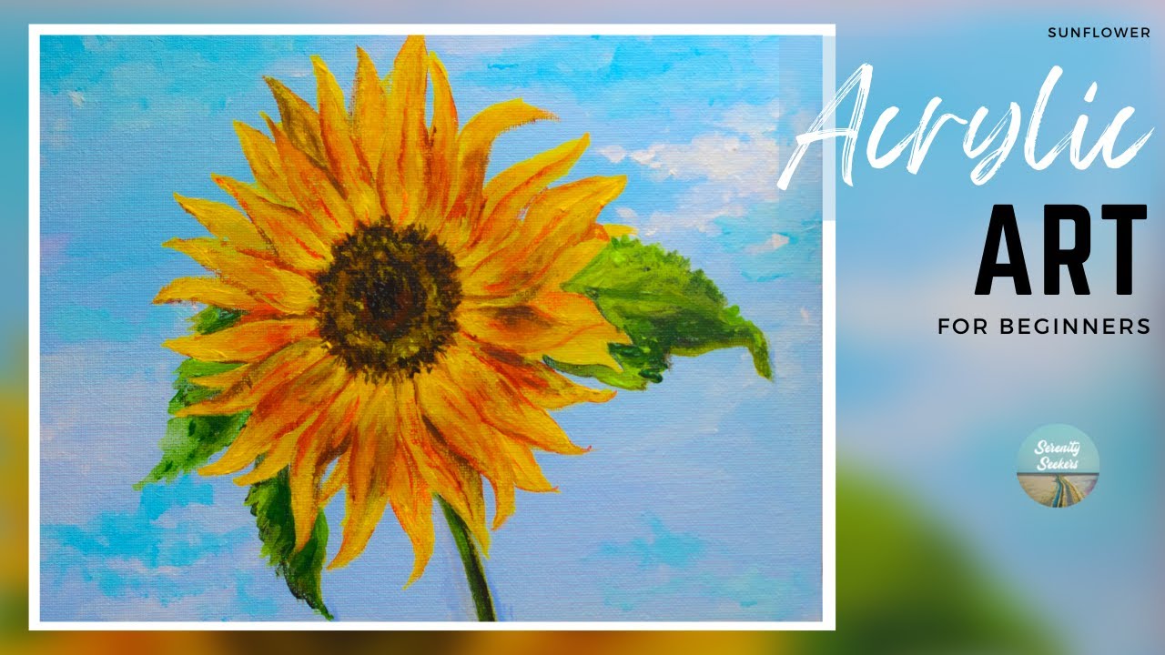 Sunflower acrylic painting tutorial | Art of acrylic 19 | Easy step by ...