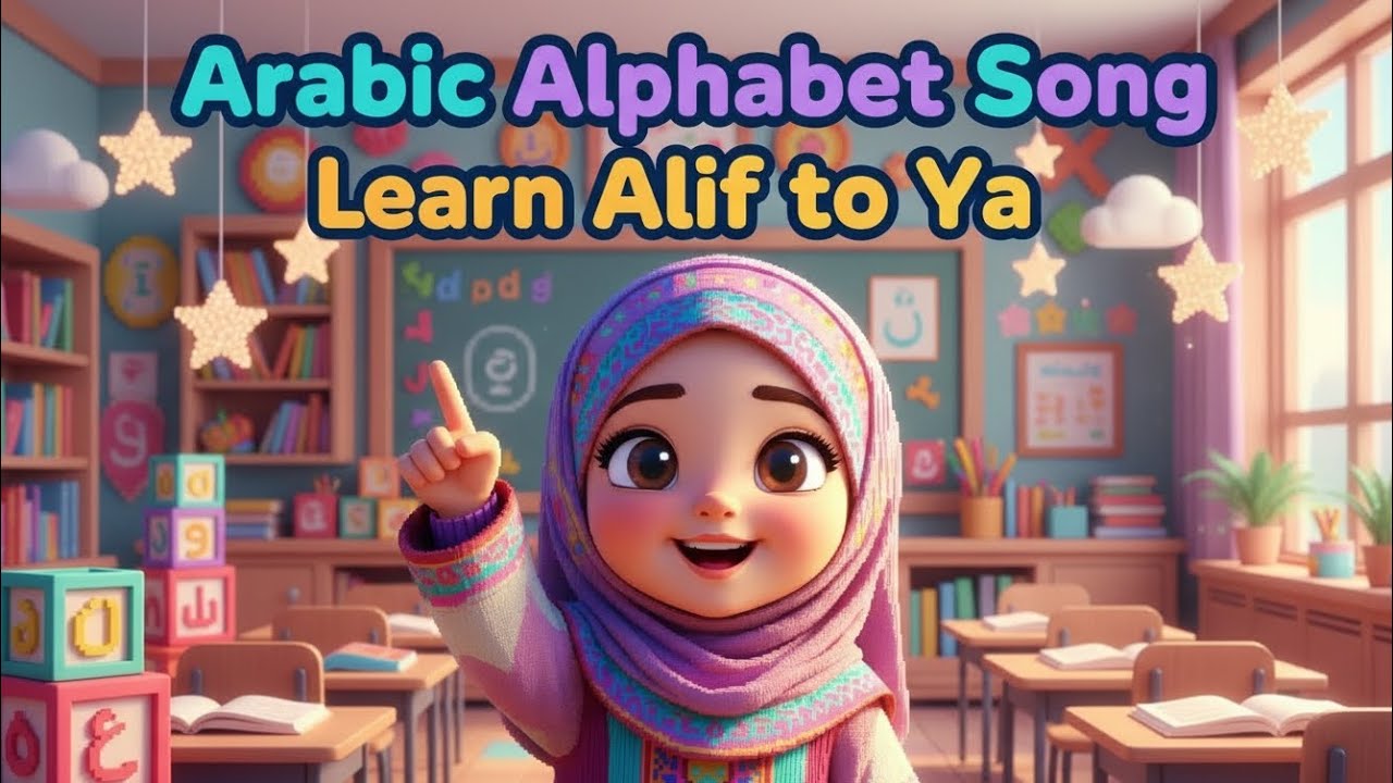Arabic Alphabet Song for Kids | Learn Arabic Letters with 2 Easy Words