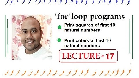 To print squares and cubes of first 10 natural numbers | for loop programs | BlueJ | ICSE | Java