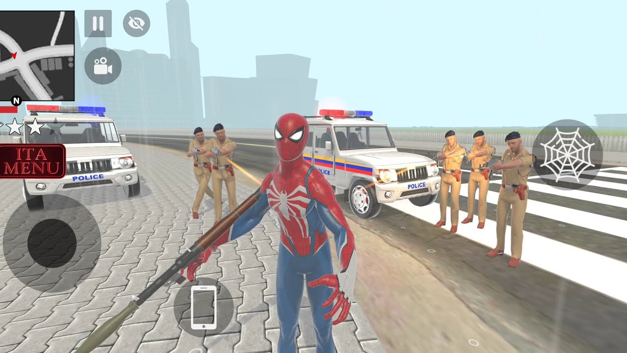Spider man 🕷️ vs police 🚨 part 8 in Indian theft auro simulator game 🤑