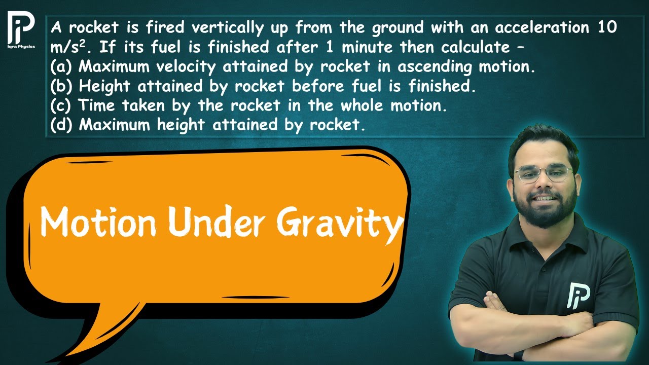 A rocket is fired vertically up from the ground with an acceleration 10 ...