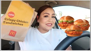 McDonalds NEW Crispy Chicken Sandwichs REVIEW | Maritza Juarez