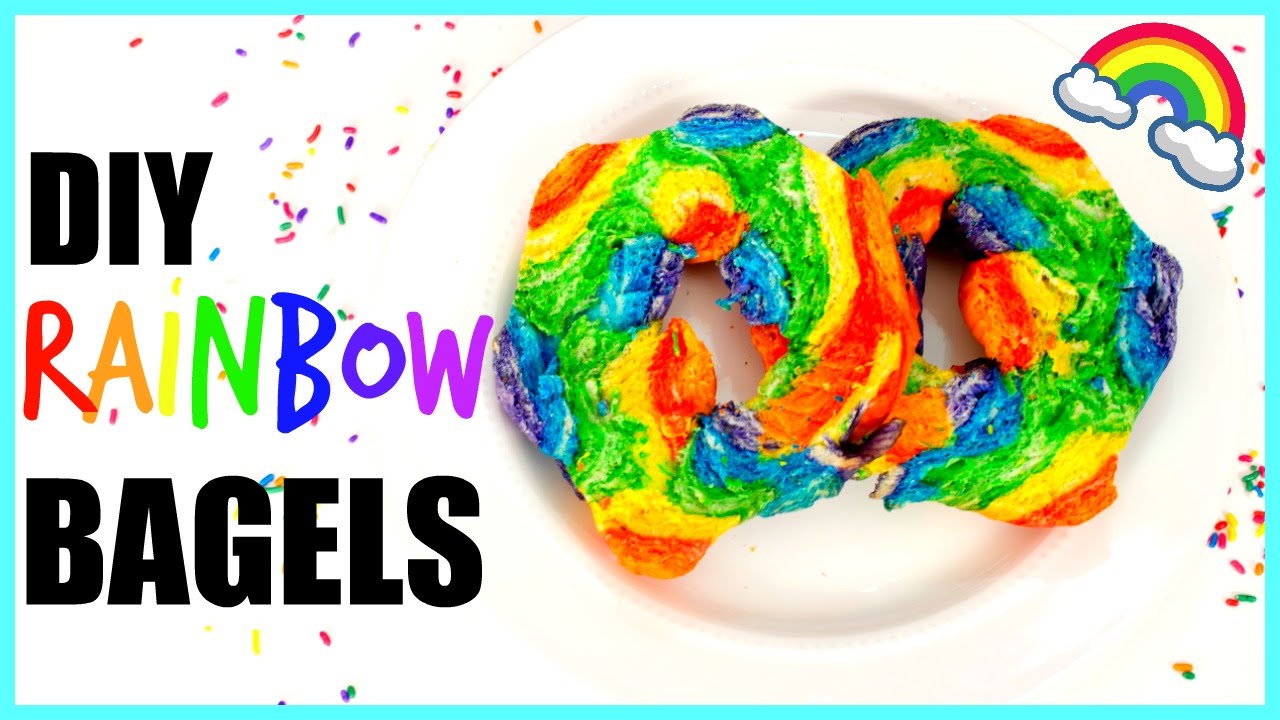 DIY RAINBOW BAGELS!