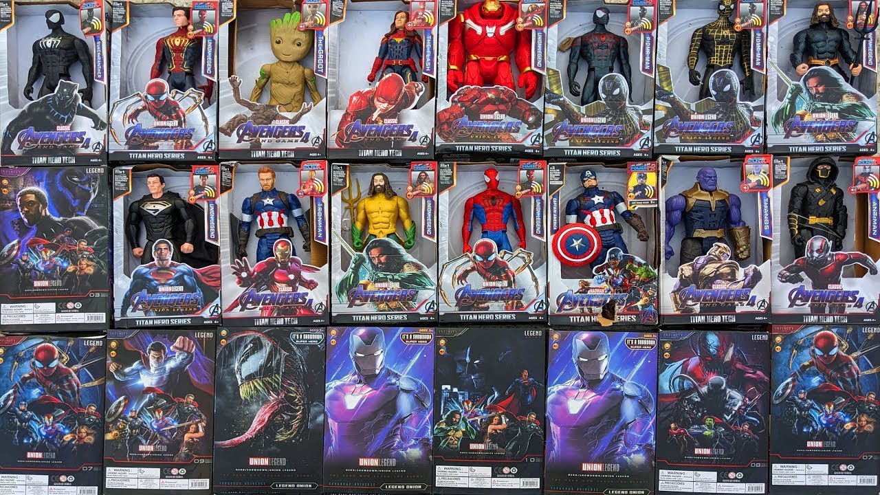 Unboxing Avengers Collection : Iron Man, Hulk, Spider man vs Captain America , Thanos, Batman