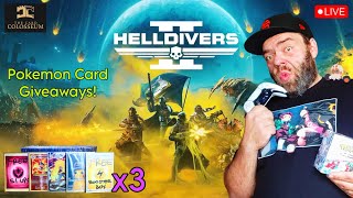 LIVE!  Playing Helldivers 2 & Pokemon Card Giveaways! #pokemon #giveaway #Helldivers2 #gaming screenshot 4