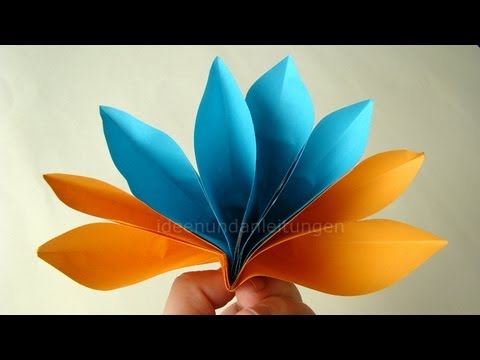 Papier falten: origami blume basteln einfache blüte selber ...