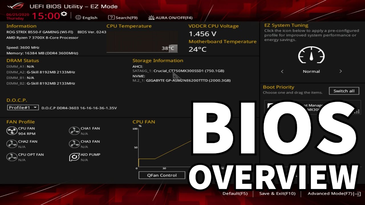 Asus Rog Strix B550 F Gaming Wifi Bios Overview Youtube