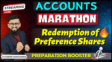 CA Foundation Accounts - Redemption of Preference Shares | | CA Hardik Manchanda |