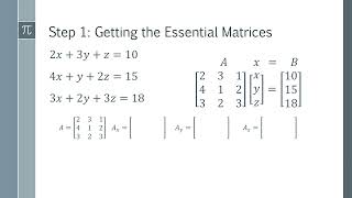 Cramer's Rule Tutorial How To Solve a 3x3 System Fully Worked Example