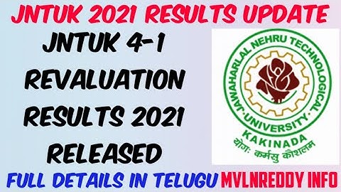 JNTUK 4-1 Revaluation Results 2021 Released