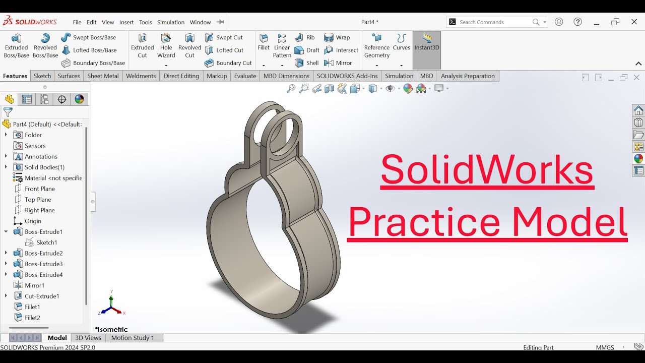 SolidWorks Tutorial For Beginners | SolidWorks 3D Part Design # ...