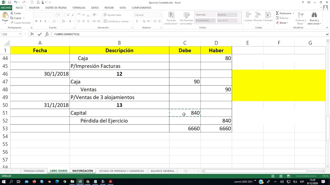 Estado de Pérdidas y Ganancias & Balance General YouTube